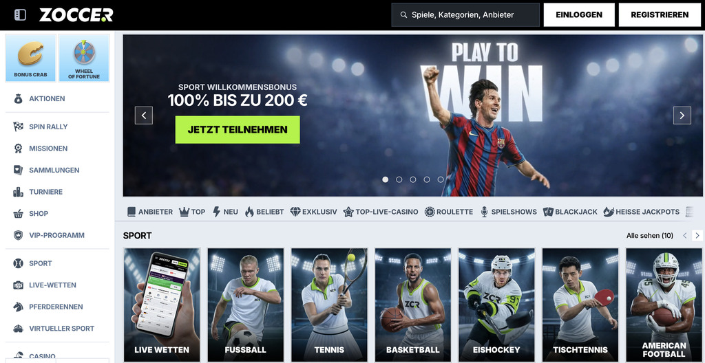Zoccer Casino neon slots